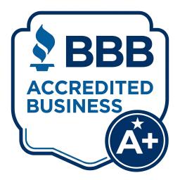 Better Business Bureau Accredited Business A+ Rating seal